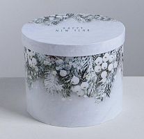 Круглая подарочная коробка «Зимняя сказка», 15 × 18 см