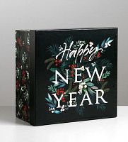 Коробка подарочная «С новым годом!», 23 × 23 × 12 см