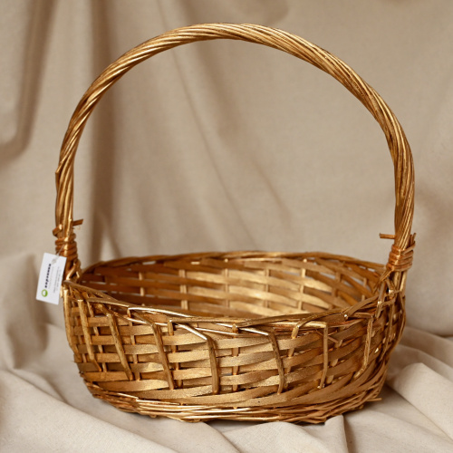 Корзина плетеная 133 M овальная золотая 35*29*12CM/36CM