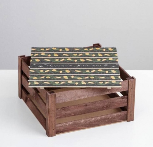 Ящик деревянный «Шишки», 30 × 30 × 10 см фото 2