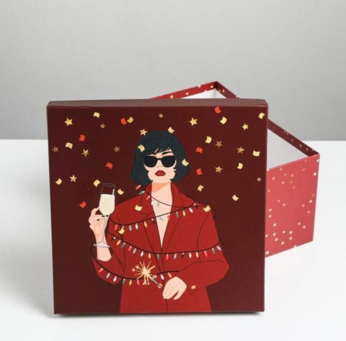 Коробка подарочная «Новогодний», 22 × 22 × 12 см фото 2