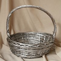 Корзина плетеная  ива 23162 серебро 43*43*15/40