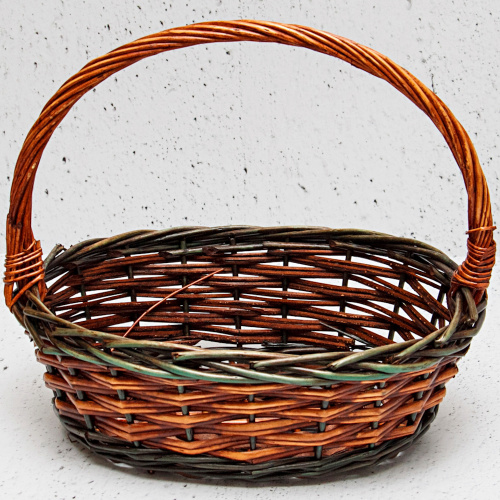 Корзина плетеная малая 57384 кофейно-зеленая 32x26x11/29 см 