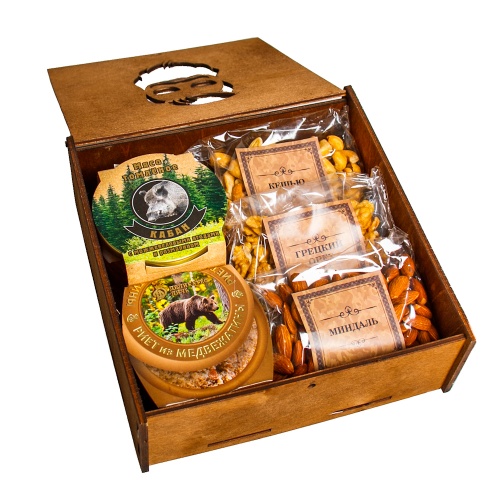 Подарочный набор с деликатесами  Томленое мясо кабана, Риет из медвежатины