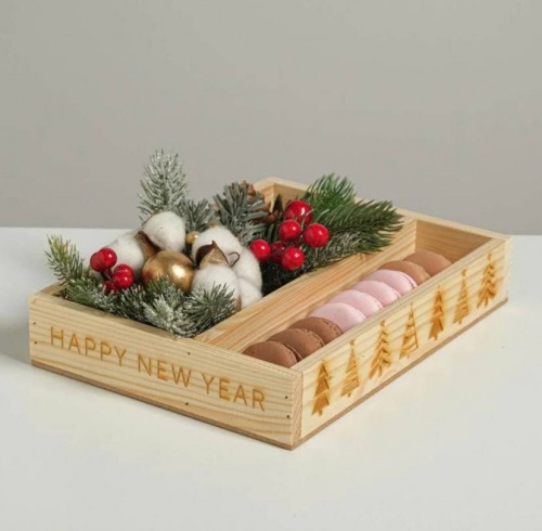Ящик-кашпо подарочный «Тепла и уюта», 25,5 × 20 × 5 см