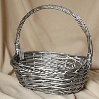 Корзина плетеная 289 M овальная серебро 34*26*12CM/33CM