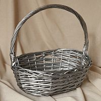 Корзина плетеная 289 S овальная серебро 29*20*11CM/27CM
