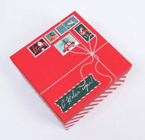 Коробка подарочная «Новогодняя почта», 16 × 16 × 9 см фото 2