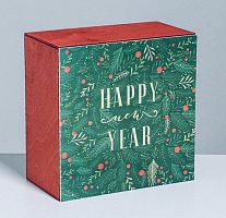 Ящик деревянный Happy new year, 20 × 20 × 10 см