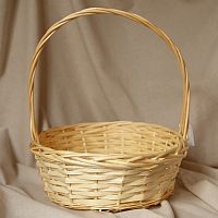 Корзина плетеная 6129 M круглая натур. 34*34*13CM/37CM